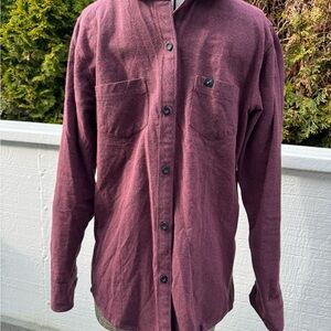 Pladra Maroon Flannel Shirt - Size Medium - Hidden Turtle Print - EUC